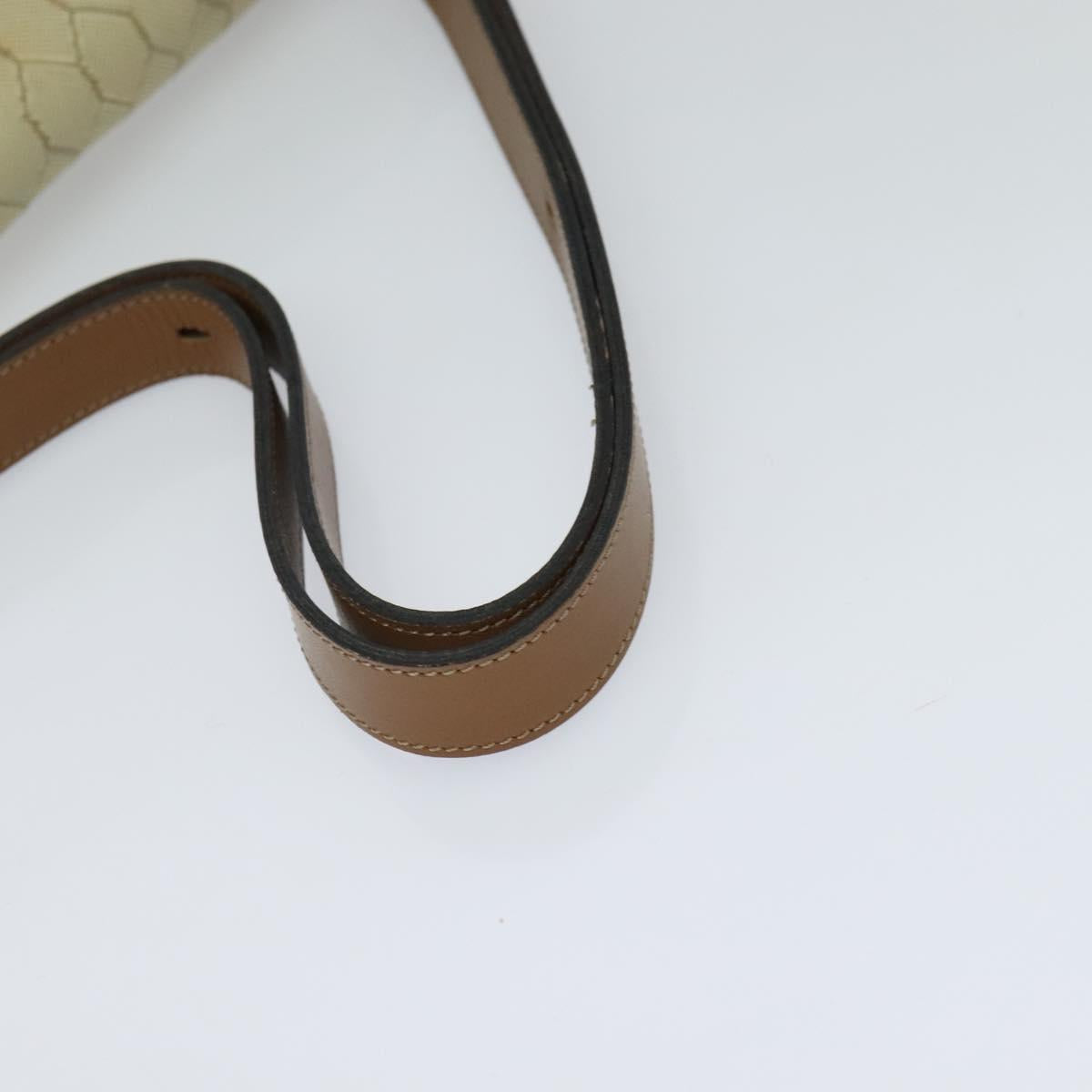 Christian Dior Honeycomb Canvas Hand Bag PVC Leather Beige Auth 110505