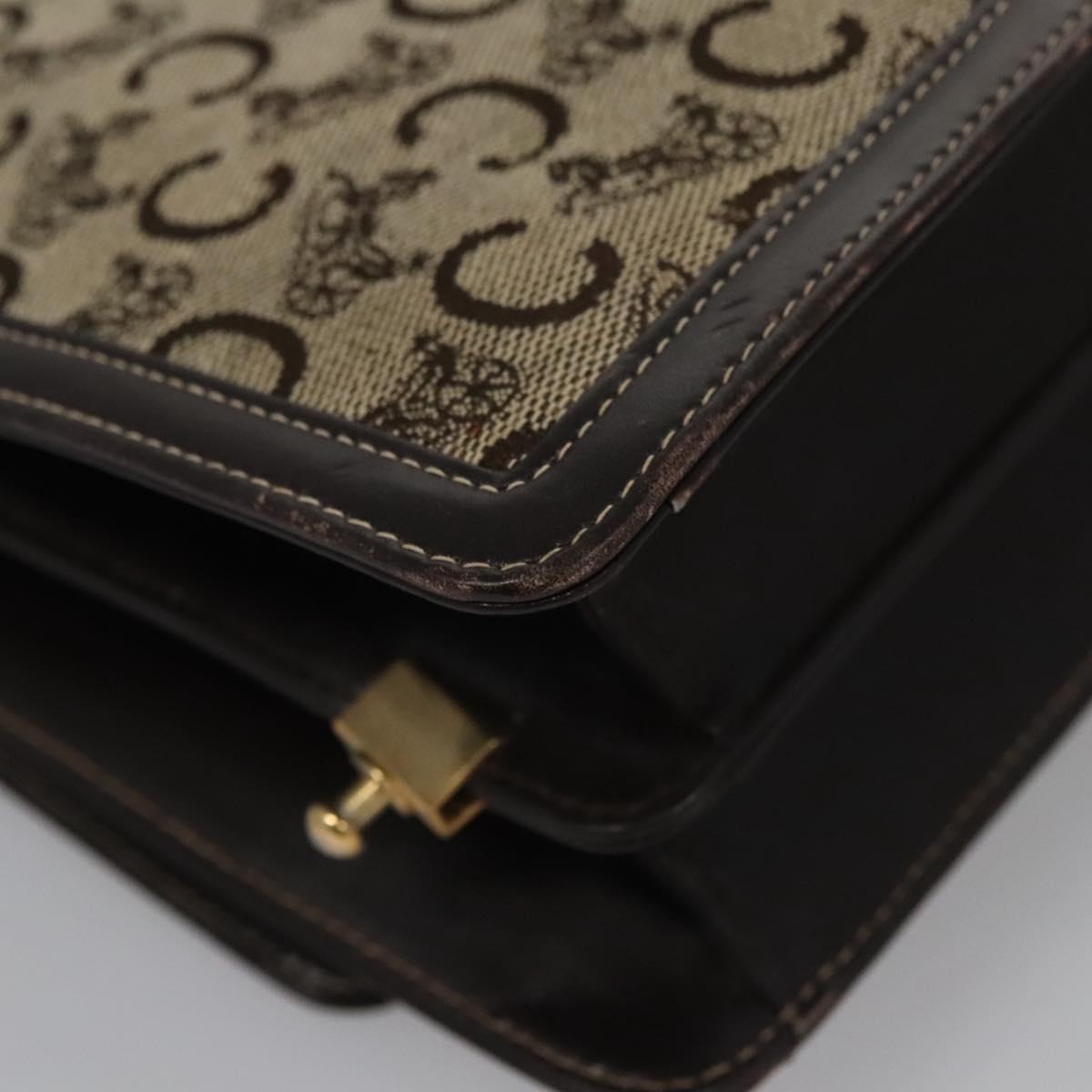 CELINE C Macadam Canvas Shoulder Bag Beige Brown Auth 110506