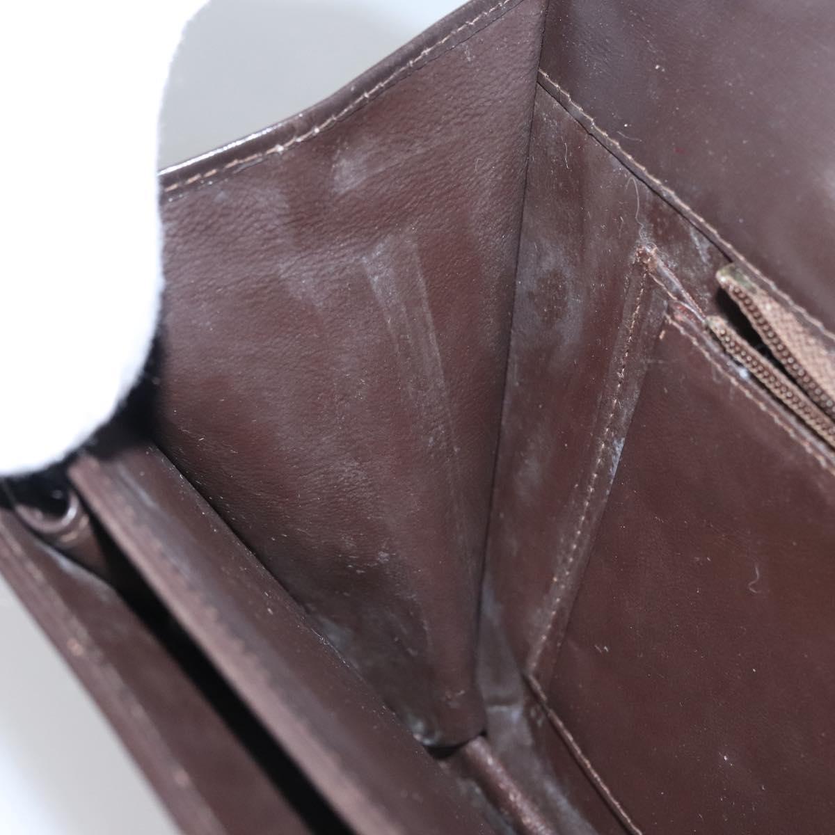 CELINE C Macadam Canvas Shoulder Bag Beige Brown Auth 110506