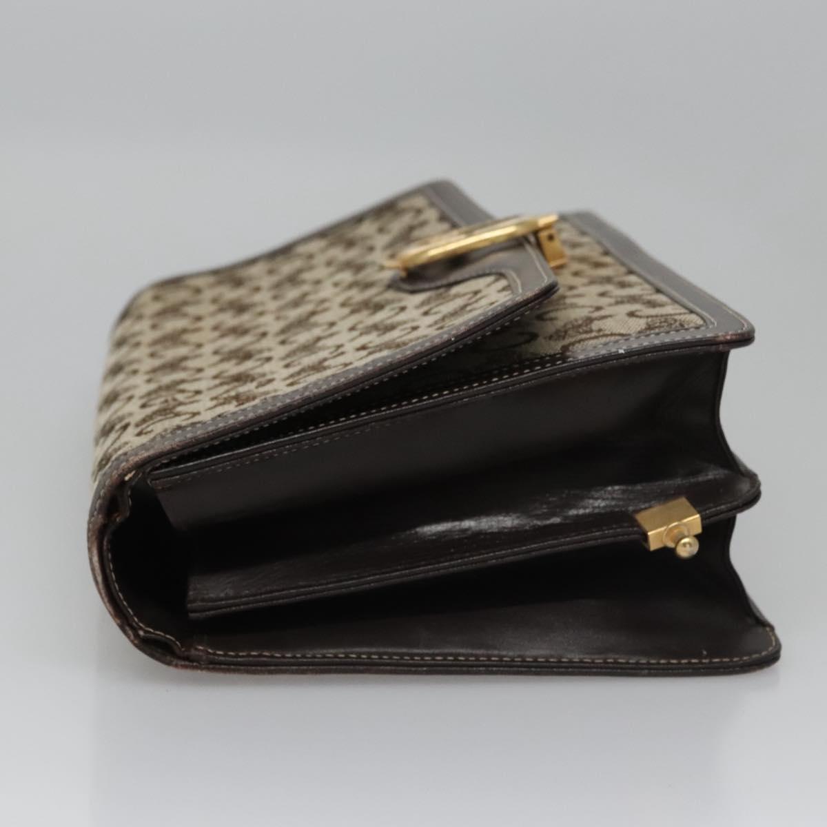 CELINE C Macadam Canvas Shoulder Bag Beige Brown Auth 110506