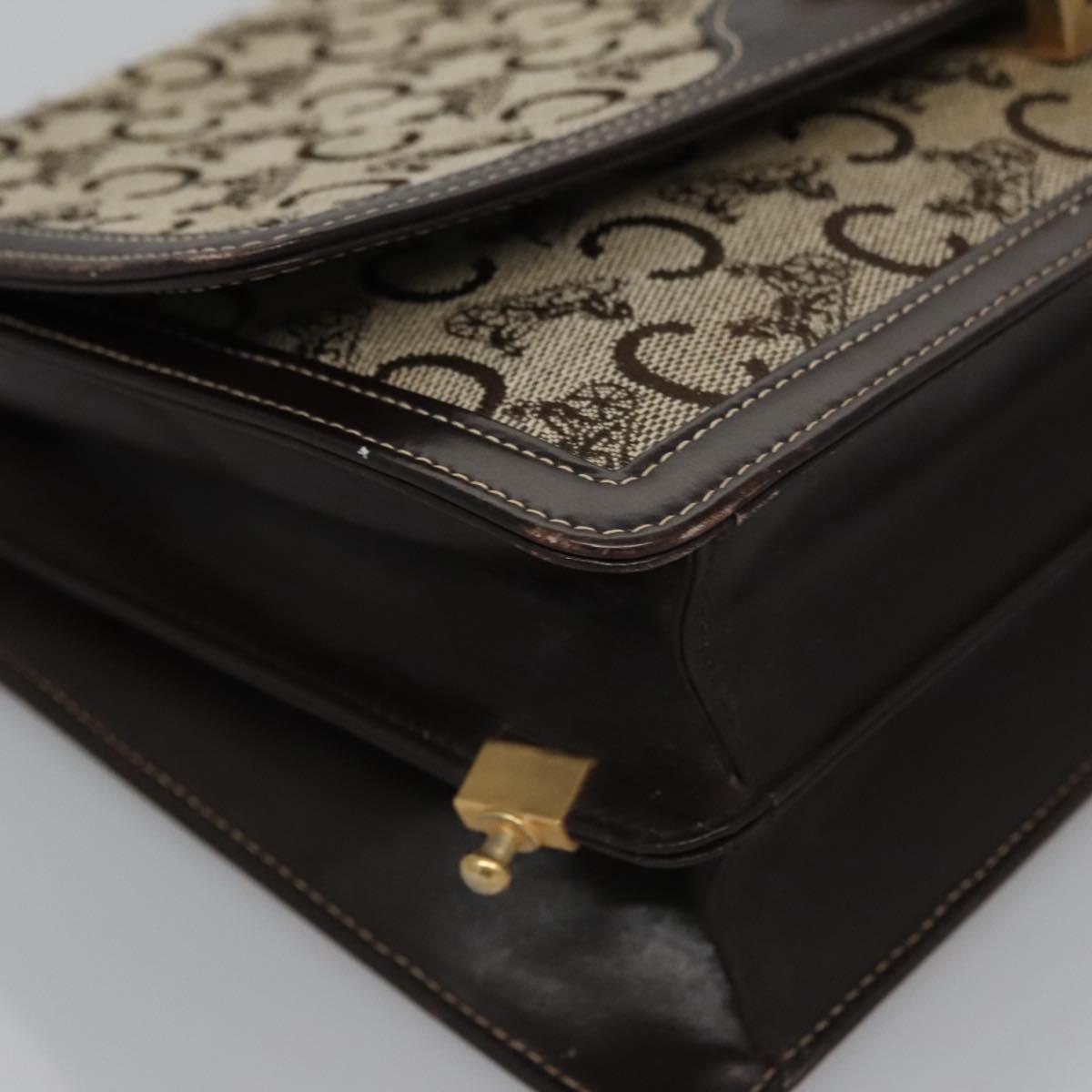 CELINE C Macadam Canvas Shoulder Bag Beige Brown Auth 110506