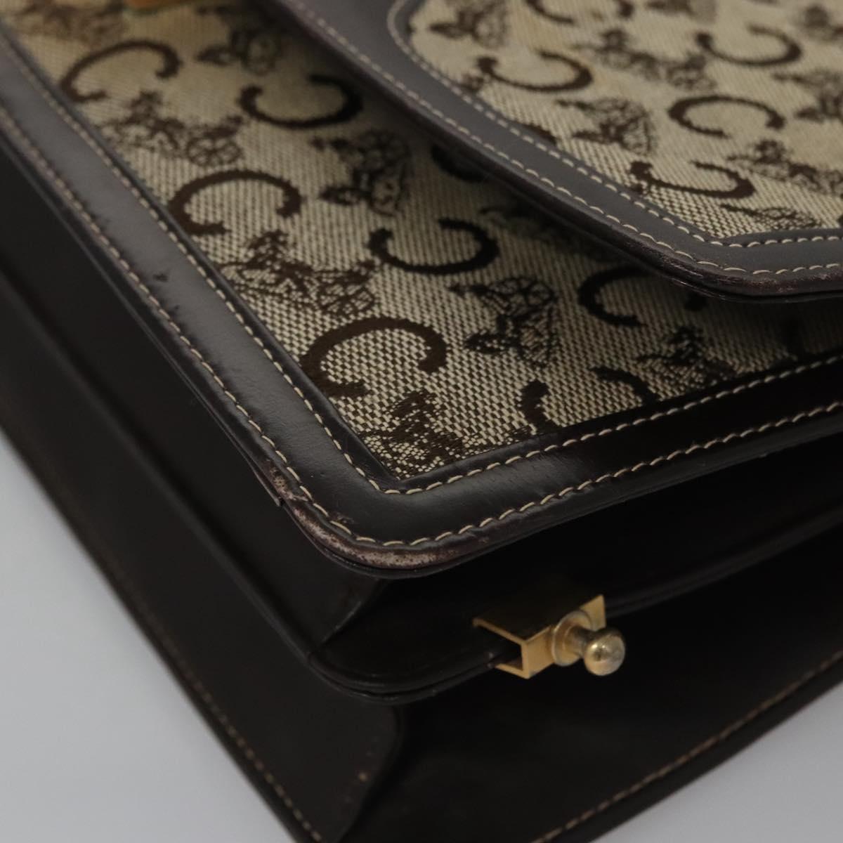 CELINE C Macadam Canvas Shoulder Bag Beige Brown Auth 110506