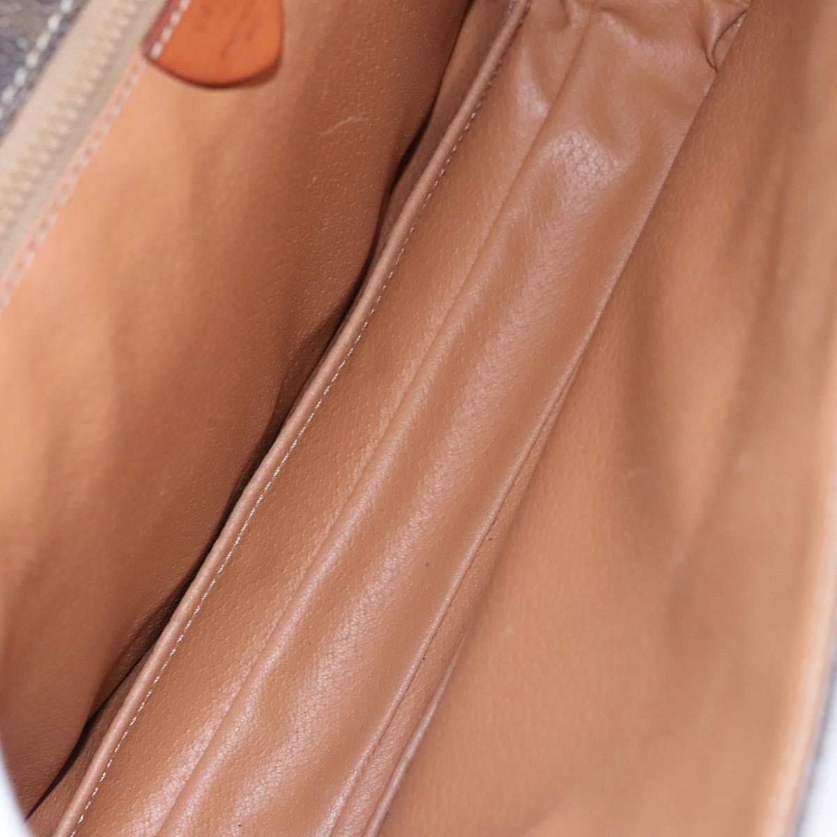 CELINE Macadam Canvas Shoulder Bag PVC Leather Brown Auth 110507