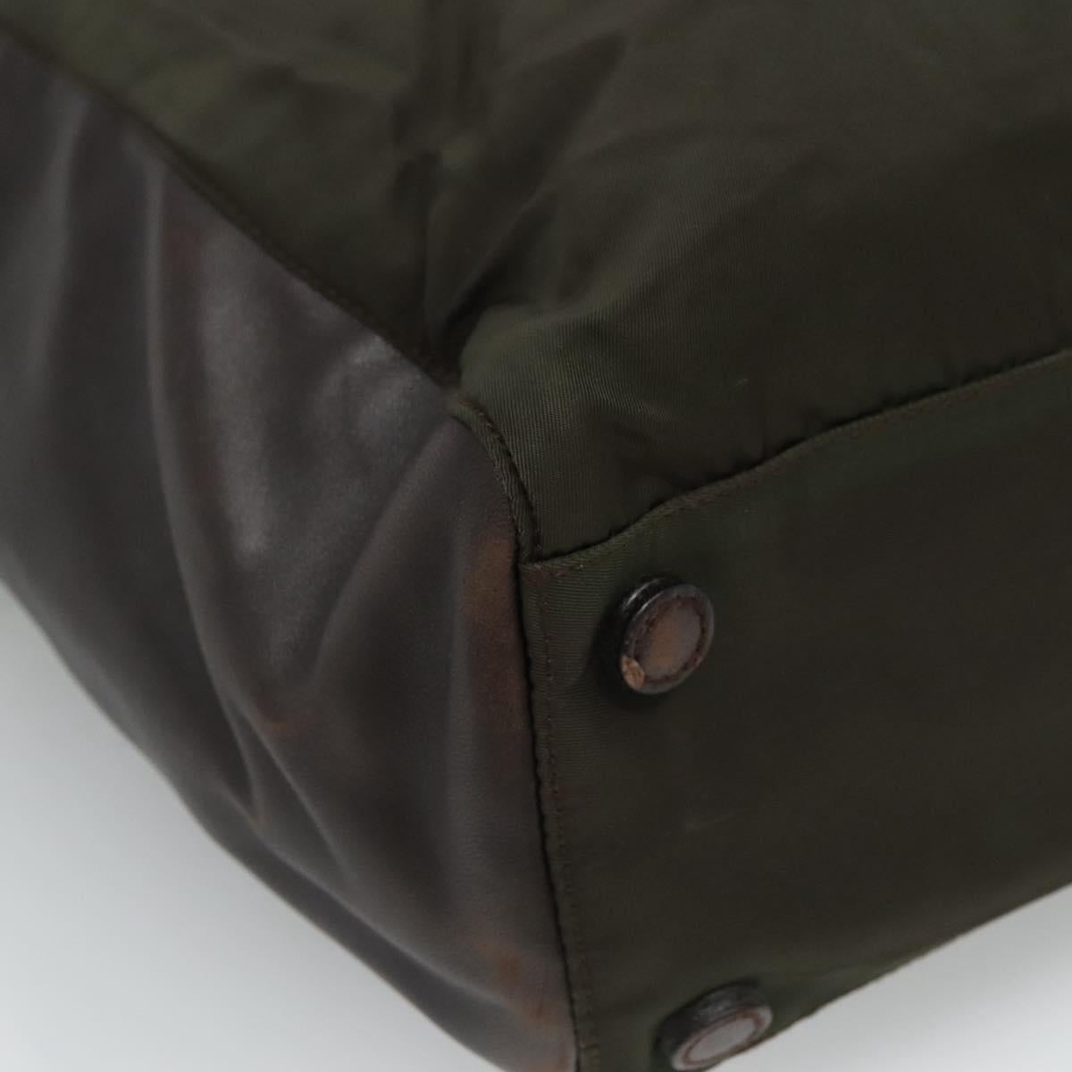 PRADA Tote Bag Nylon Green Auth 110543