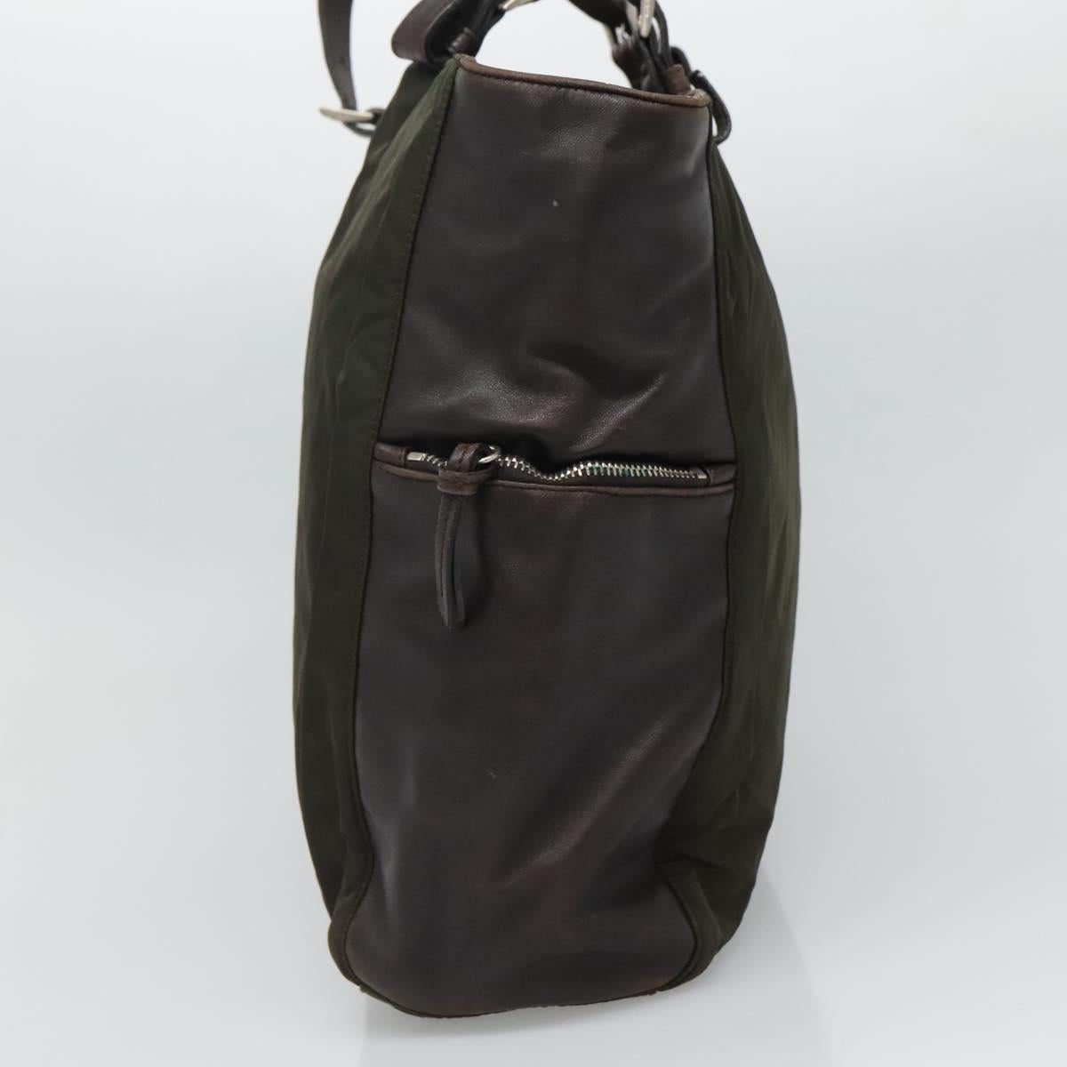 PRADA Tote Bag Nylon Green Auth 110543