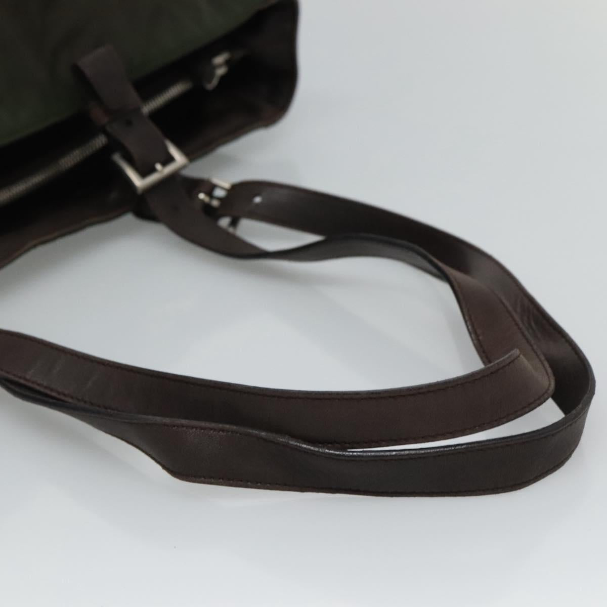 PRADA Tote Bag Nylon Green Auth 110543