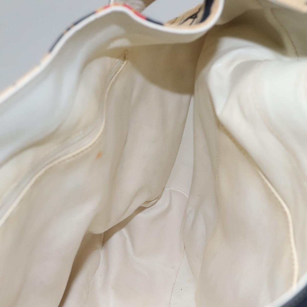 CHANEL Mademoiselle Tote Bag Canvas Navy CC Auth 110544