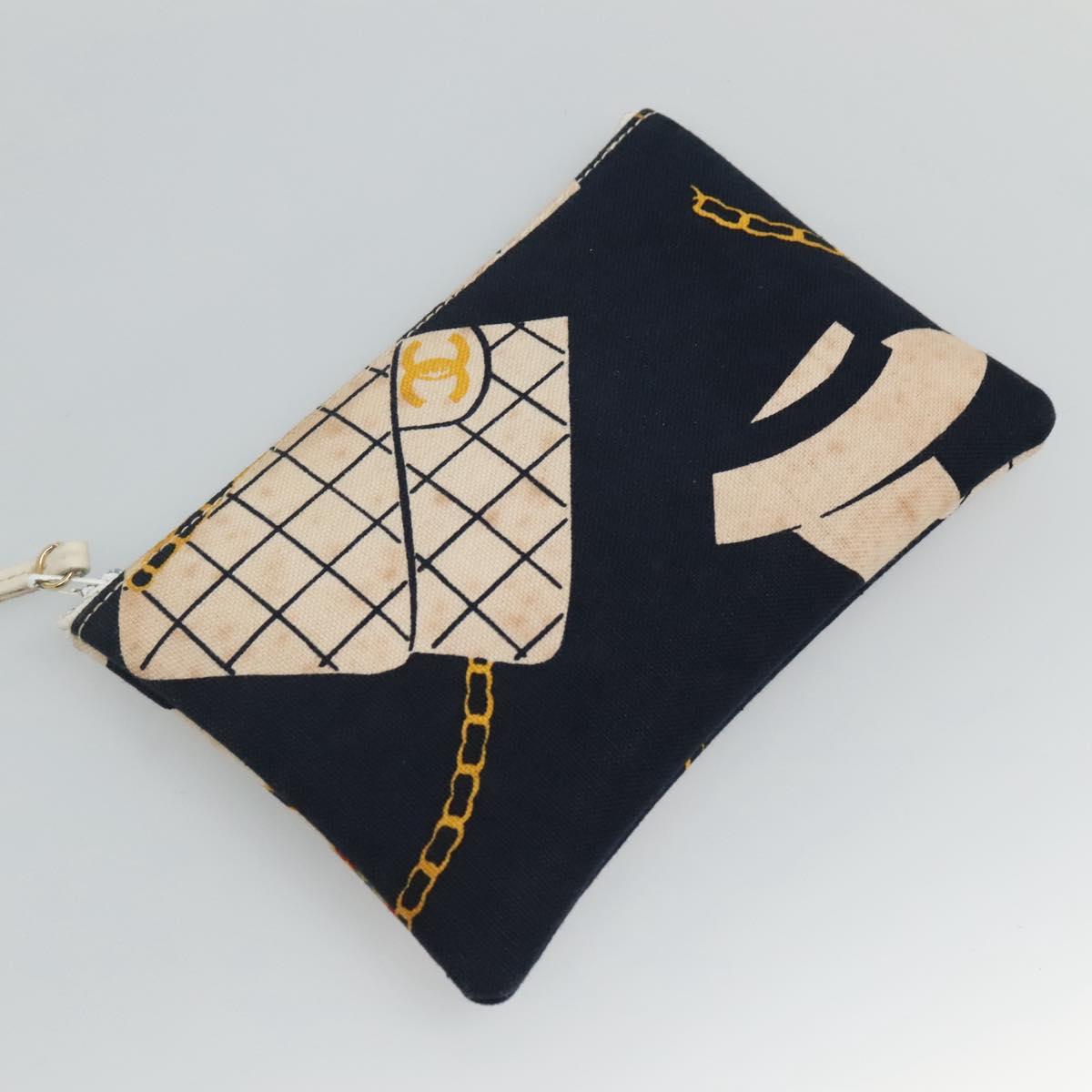 CHANEL Mademoiselle Tote Bag Canvas Navy CC Auth 110544A