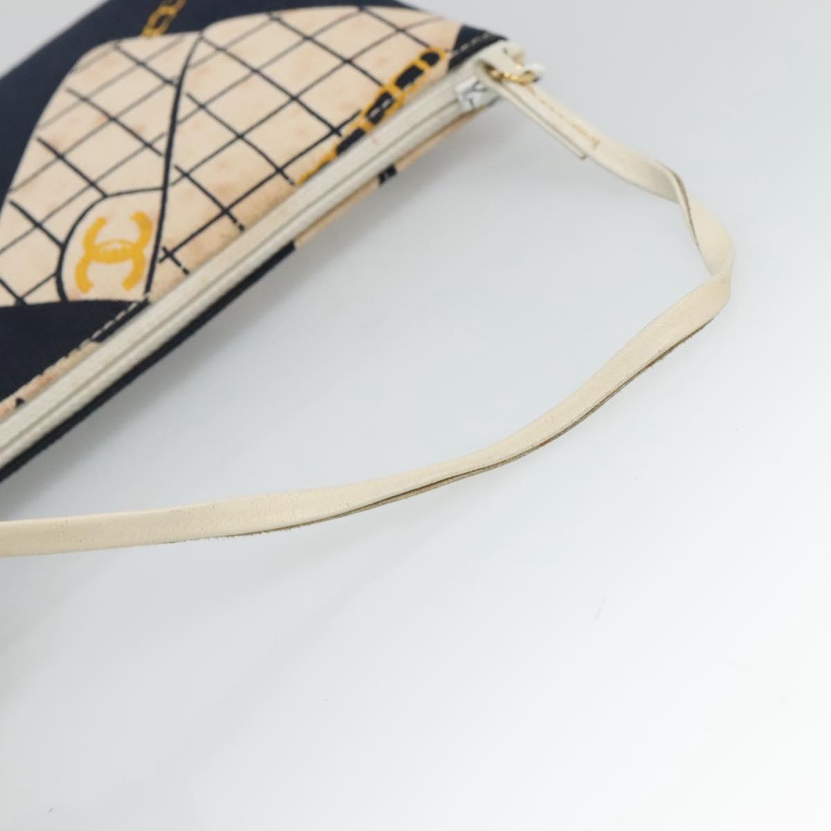 CHANEL Mademoiselle Tote Bag Canvas Navy CC Auth 110544