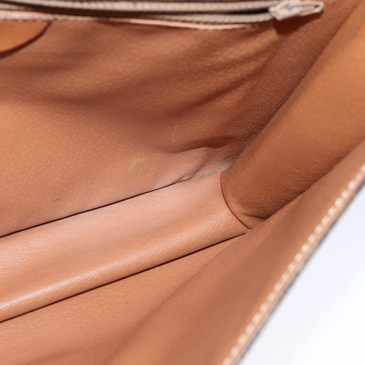 CELINE Macadam Canvas Shoulder Bag PVC Leather Brown Auth 110551