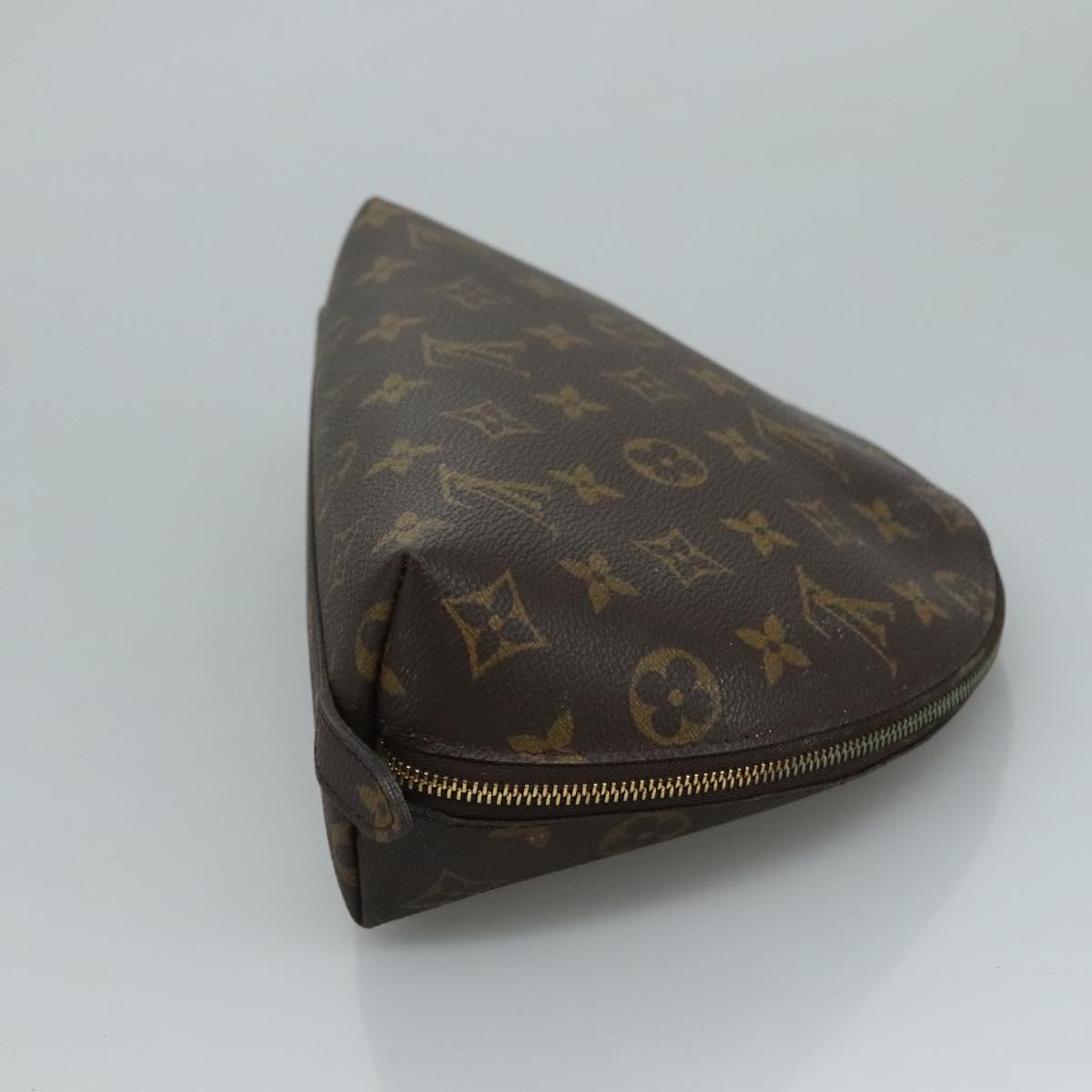 LOUIS VUITTON Monogram Trousse Demi Ronde Cosmetic Pouch M47520 LV Auth 110615
