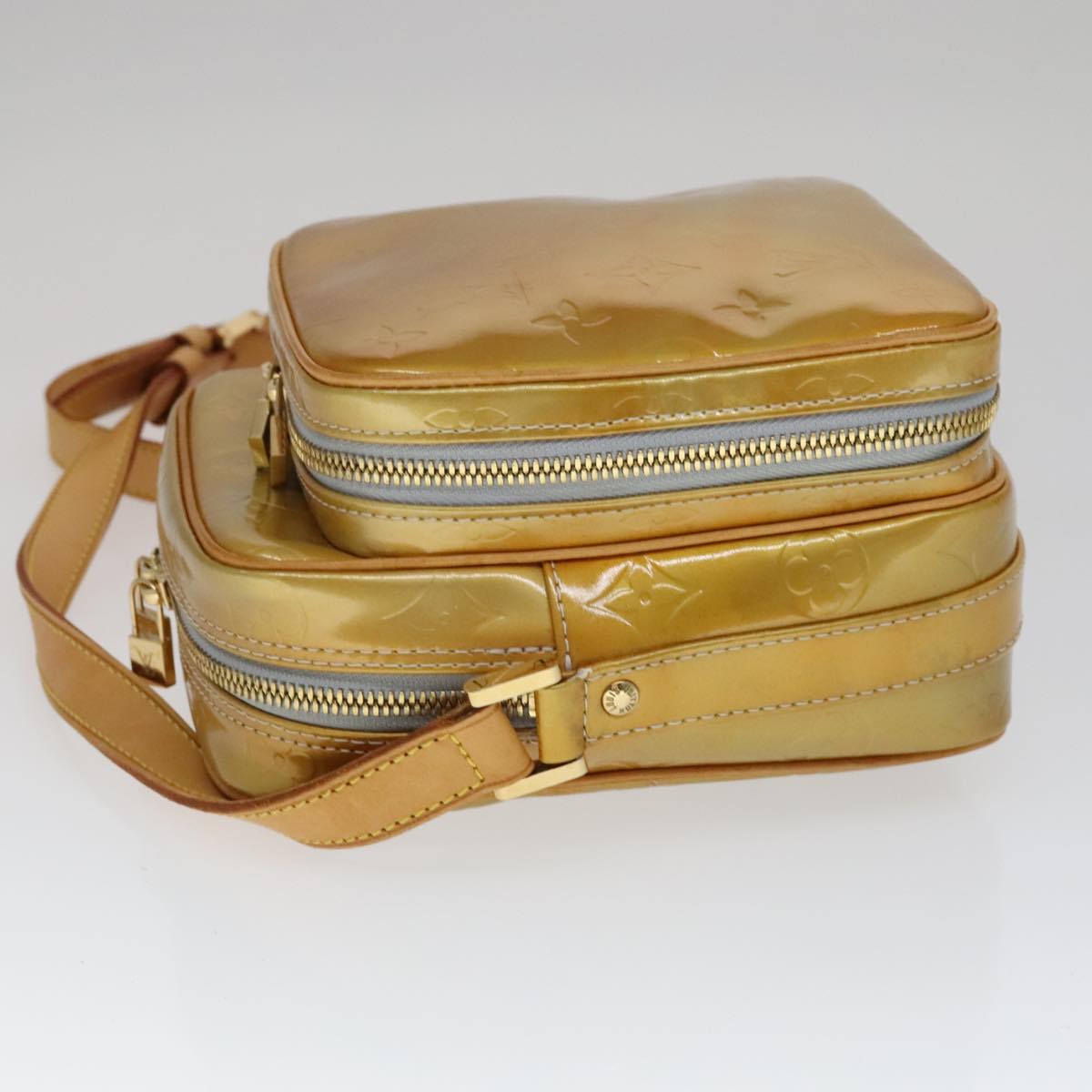 LOUIS VUITTON Monogram Vernis Wooster Shoulder Bag Gris M91036 LV Auth 110625