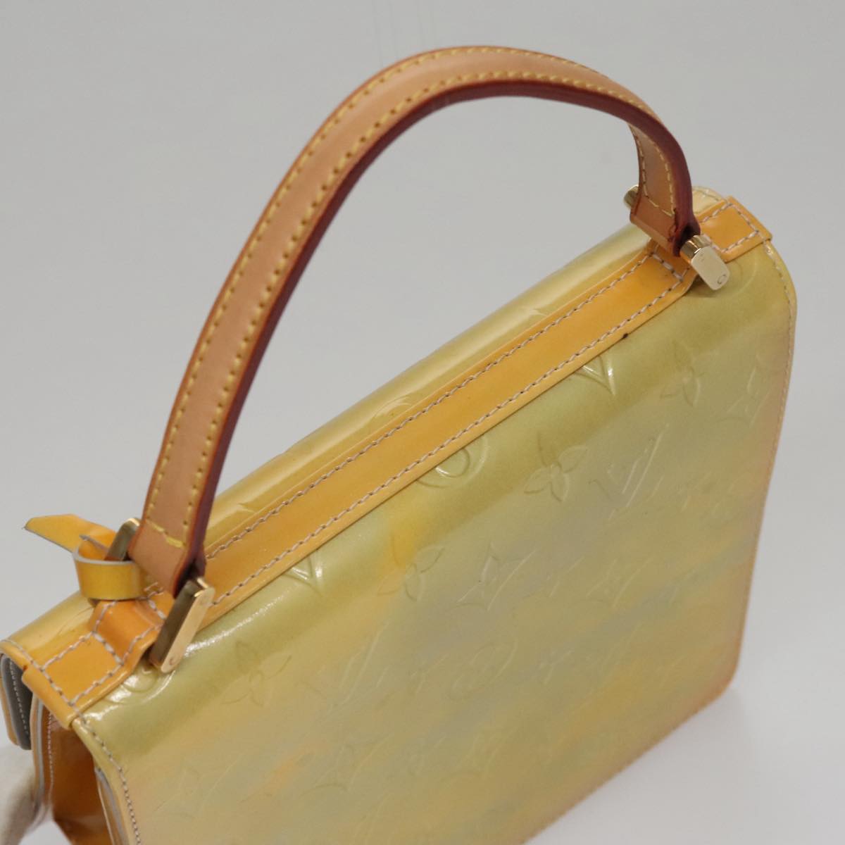 LOUIS VUITTON Monogram Vernis Spring Street Hand Bag Gris M91029 LV Auth 110627