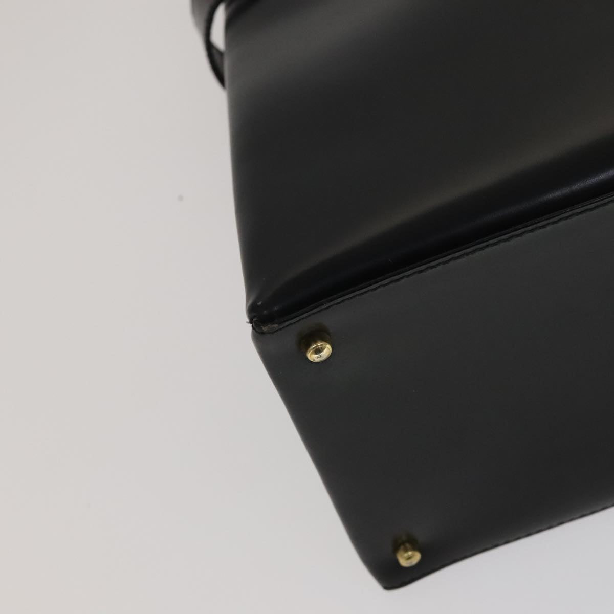 GUCCI Hand Bag Leather 2way Black Gold 000 2046 0562 Auth 110671