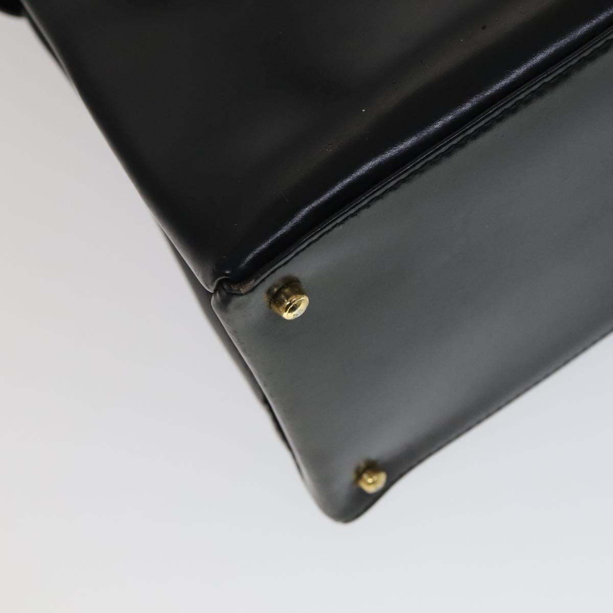 GUCCI Hand Bag Leather 2way Black Gold 000 2046 0562 Auth 110671