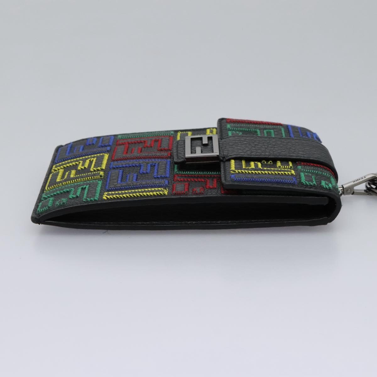 FENDI Zucca Canvas Smartphone Pochette Pouch Black Auth 110673