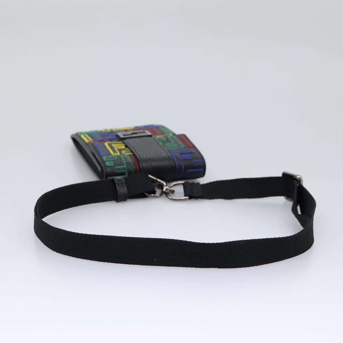 FENDI Zucca Canvas Smartphone Pochette Pouch Black Auth 110673V