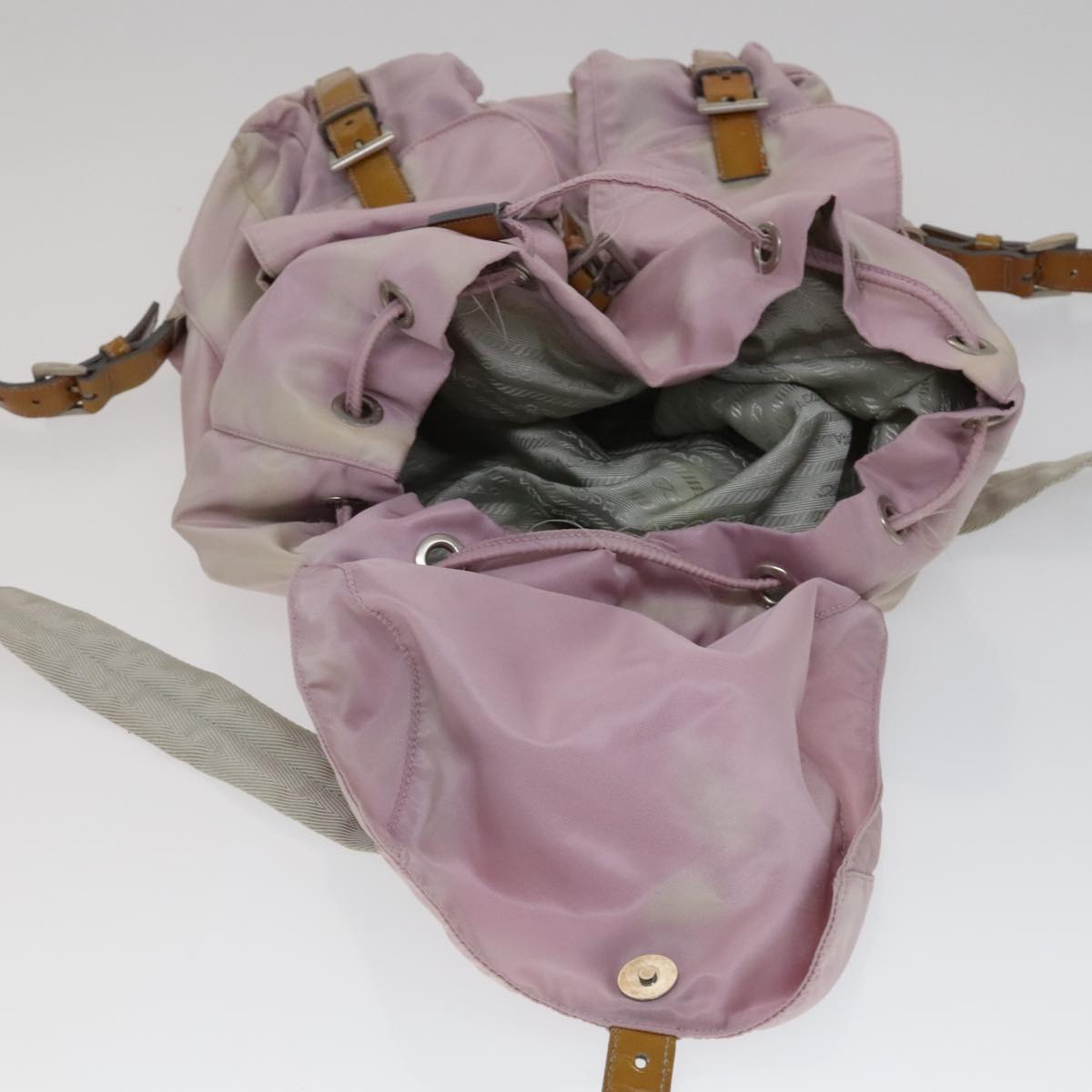 PRADA Backpack Nylon Pink Auth 110692