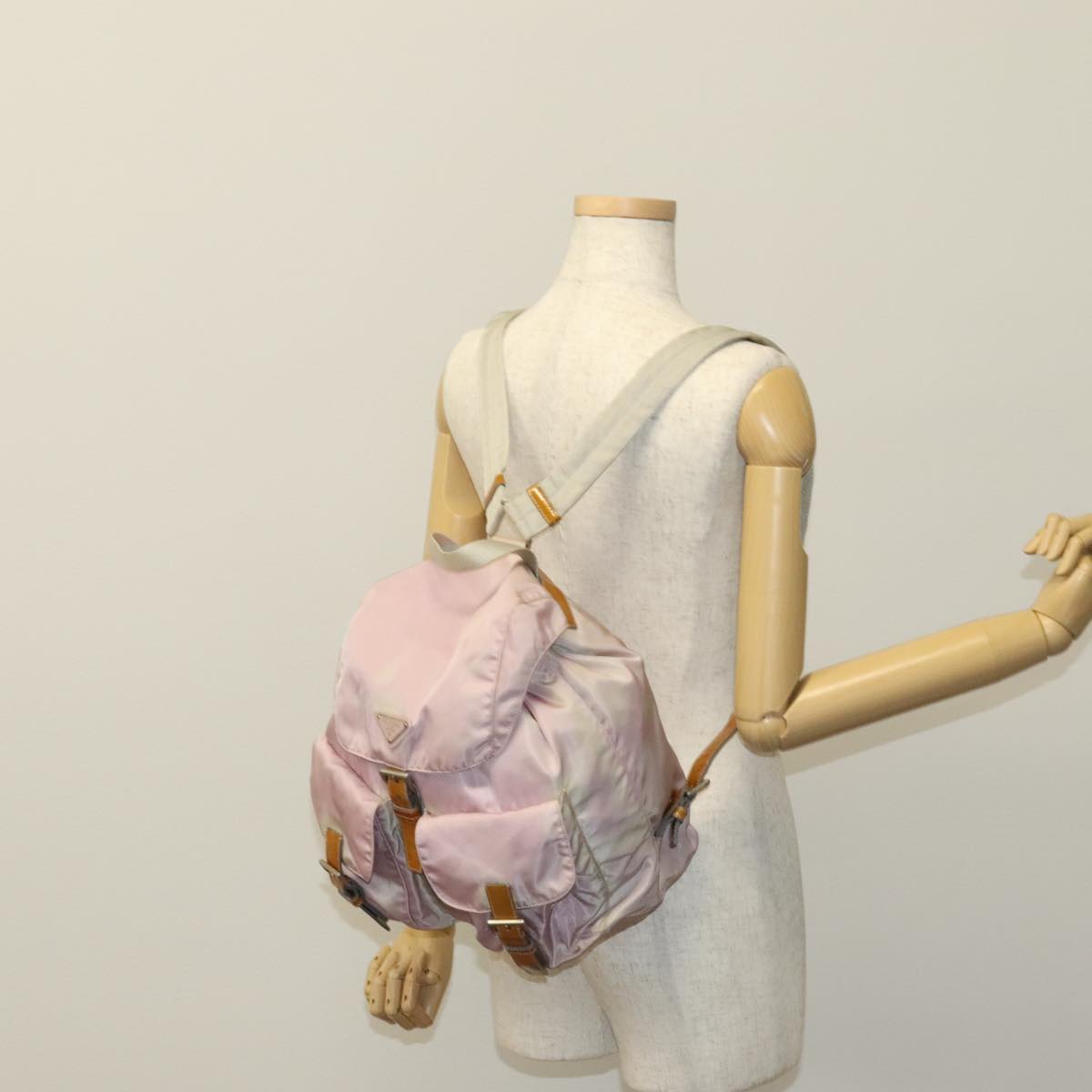 PRADA Backpack Nylon Pink Auth 110692