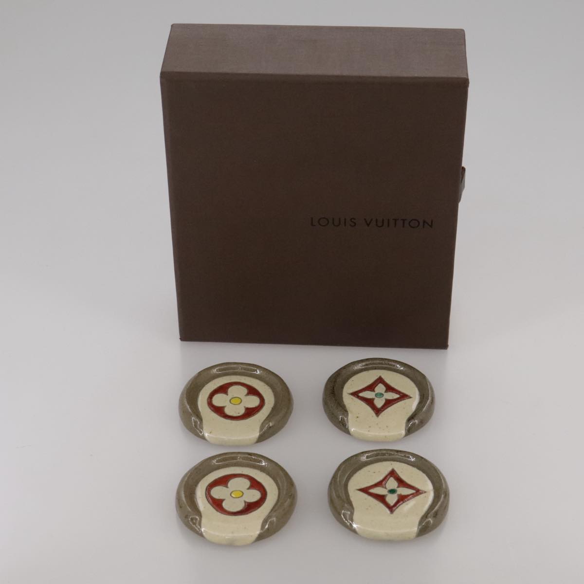 LOUIS VUITTON Okinawa Only Tsuboya Pottery Chopstick Rest Chopstick Auth 110726A