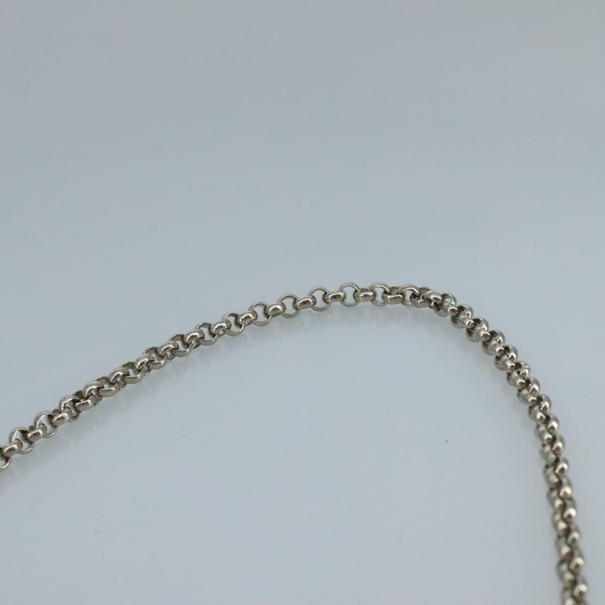 TIFFANY&Co. Chain Shoulder Bag Leather Silver Auth 110794