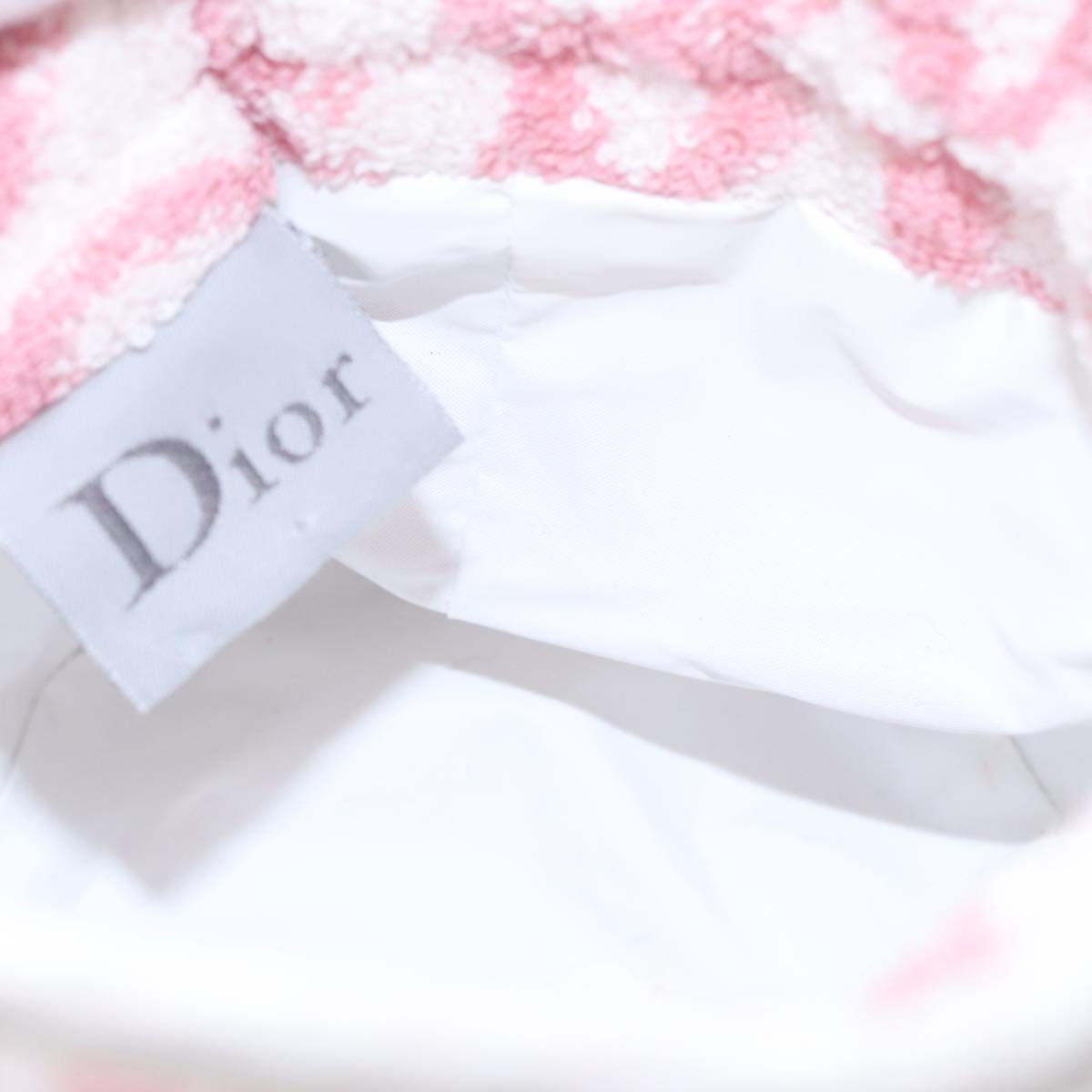 Christian Dior Pile Trotter Hand Bag Pink White Auth 110808