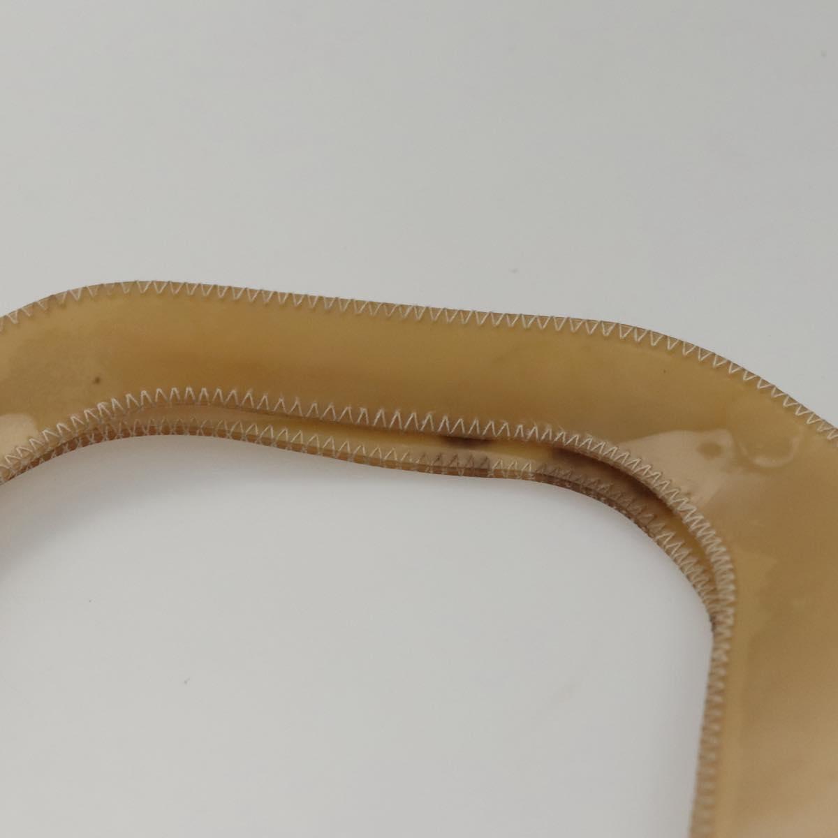 CHANEL Choco Bar Shoulder Bag Vinyl Beige Blue CC Auth 110818