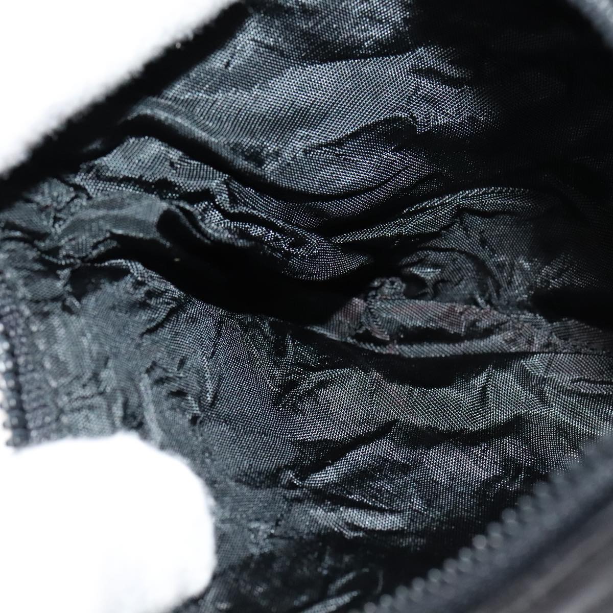 CELINE Chain Shoulder Bag Leather Black Gold Auth 110823