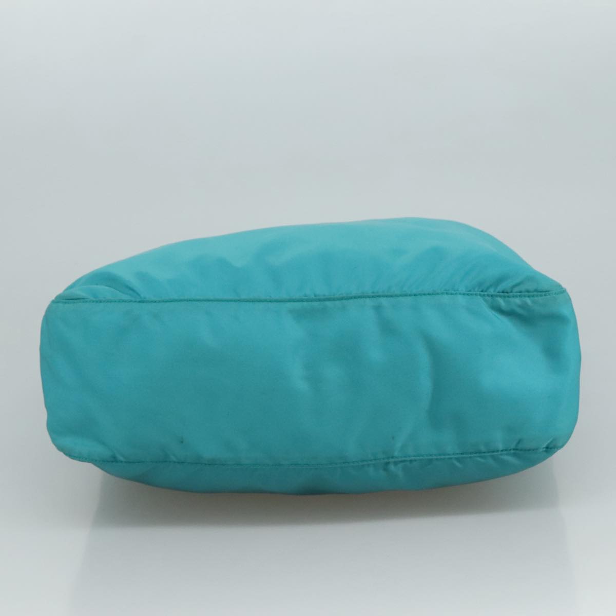 PRADA Shoulder Bag Nylon Turquoise Blue Silver Auth 110840