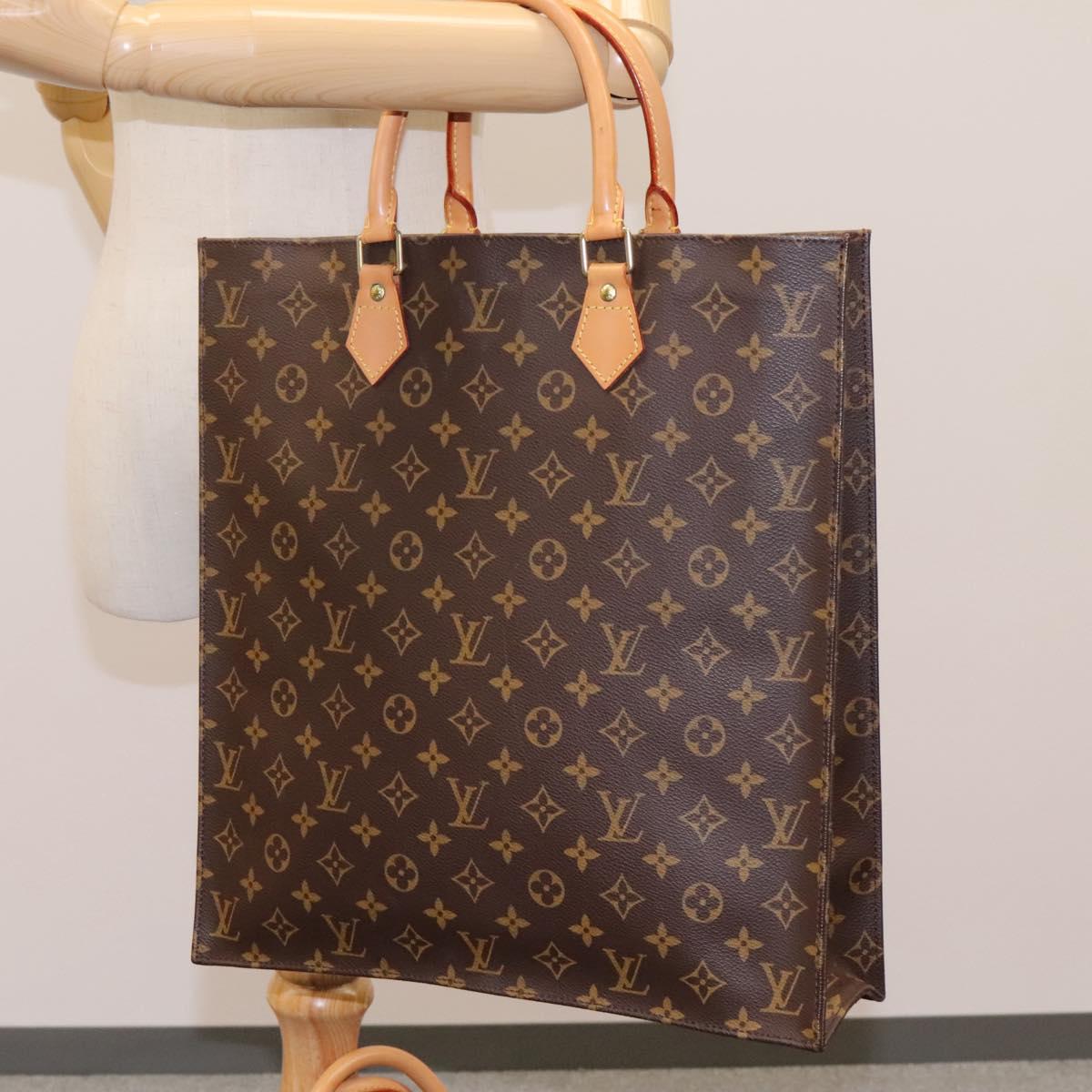 LOUIS VUITTON Monogram Sac Plat Hand Bag M51140 LV Auth 110857