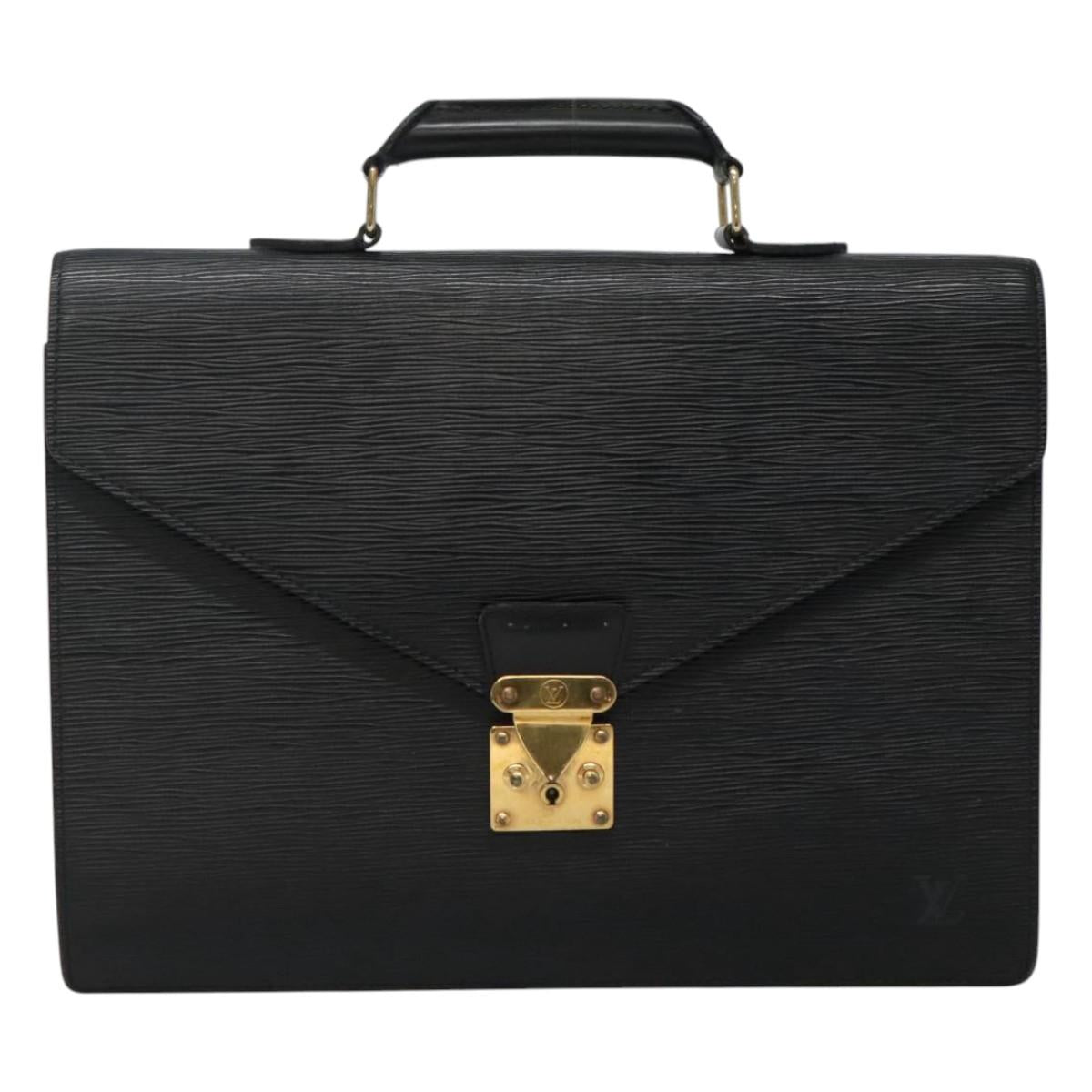 LOUIS VUITTON Epi Serviette Ambassador Business Bag Black M54412 LV Auth 110897