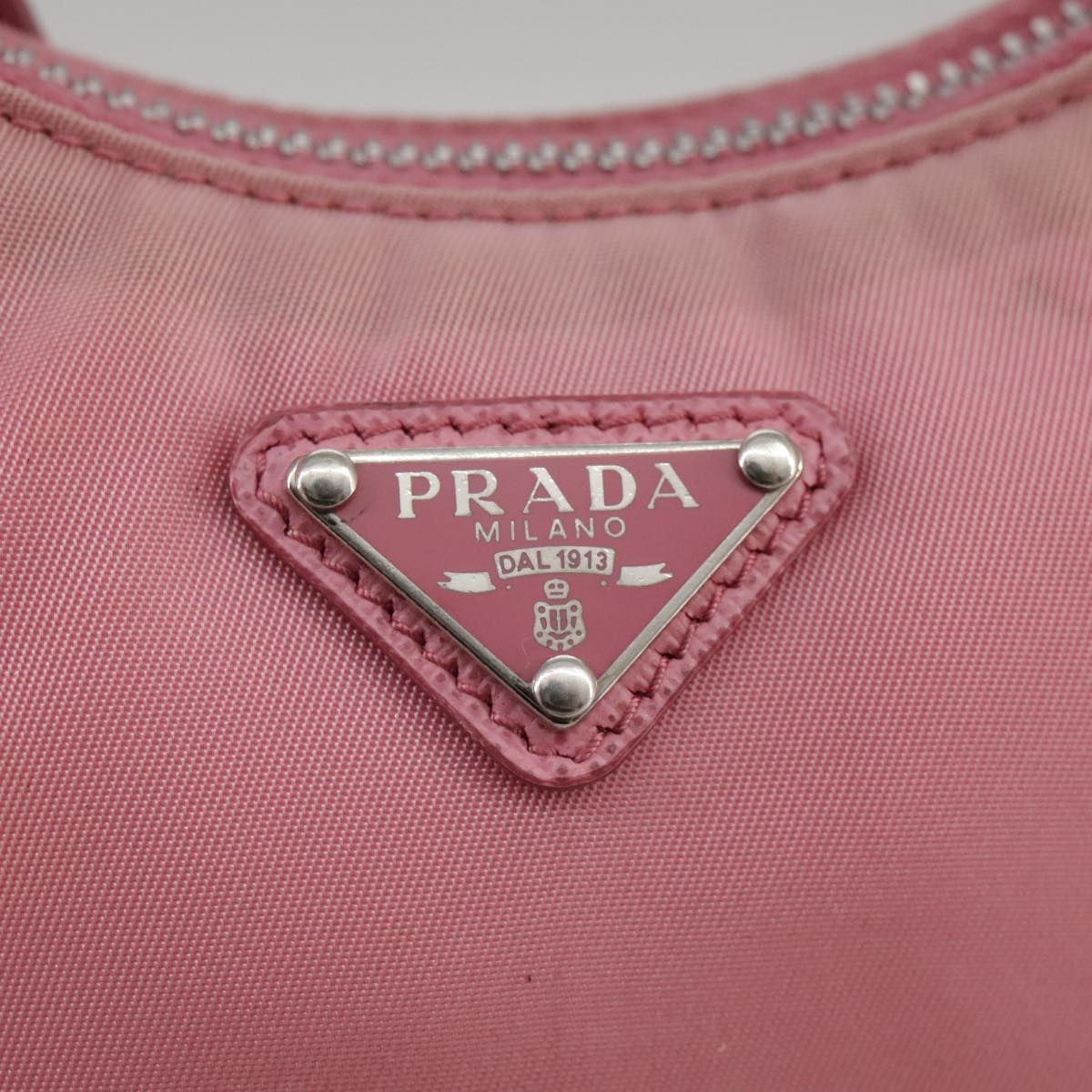 PRADA Shoulder Bag Nylon 2way Pink Silver Auth 111069