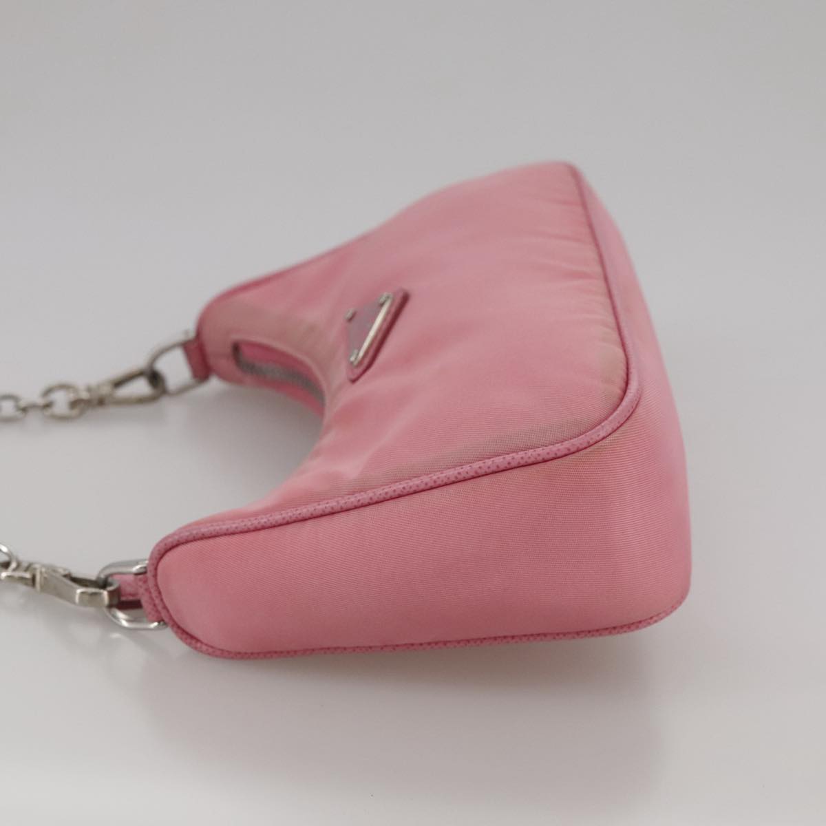 PRADA Shoulder Bag Nylon 2way Pink Silver Auth 111069