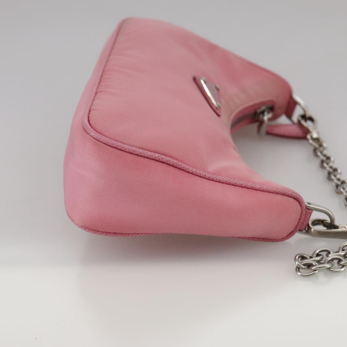 PRADA Shoulder Bag Nylon 2way Pink Silver Auth 111069