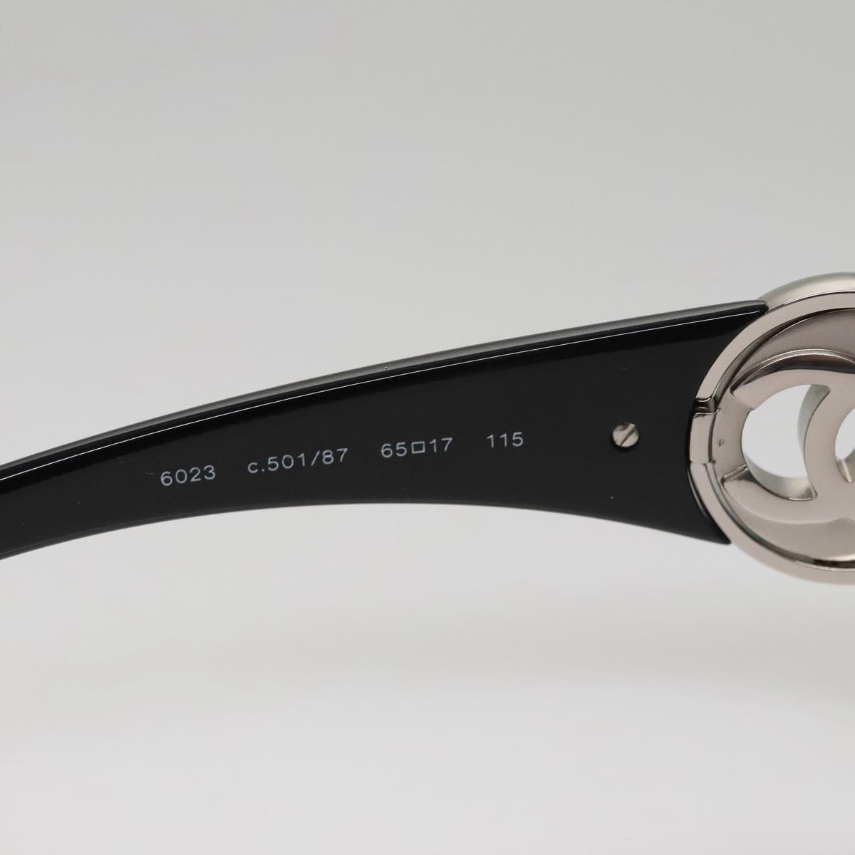 CHANEL Sunglasses plastic Black CC Auth 111071V