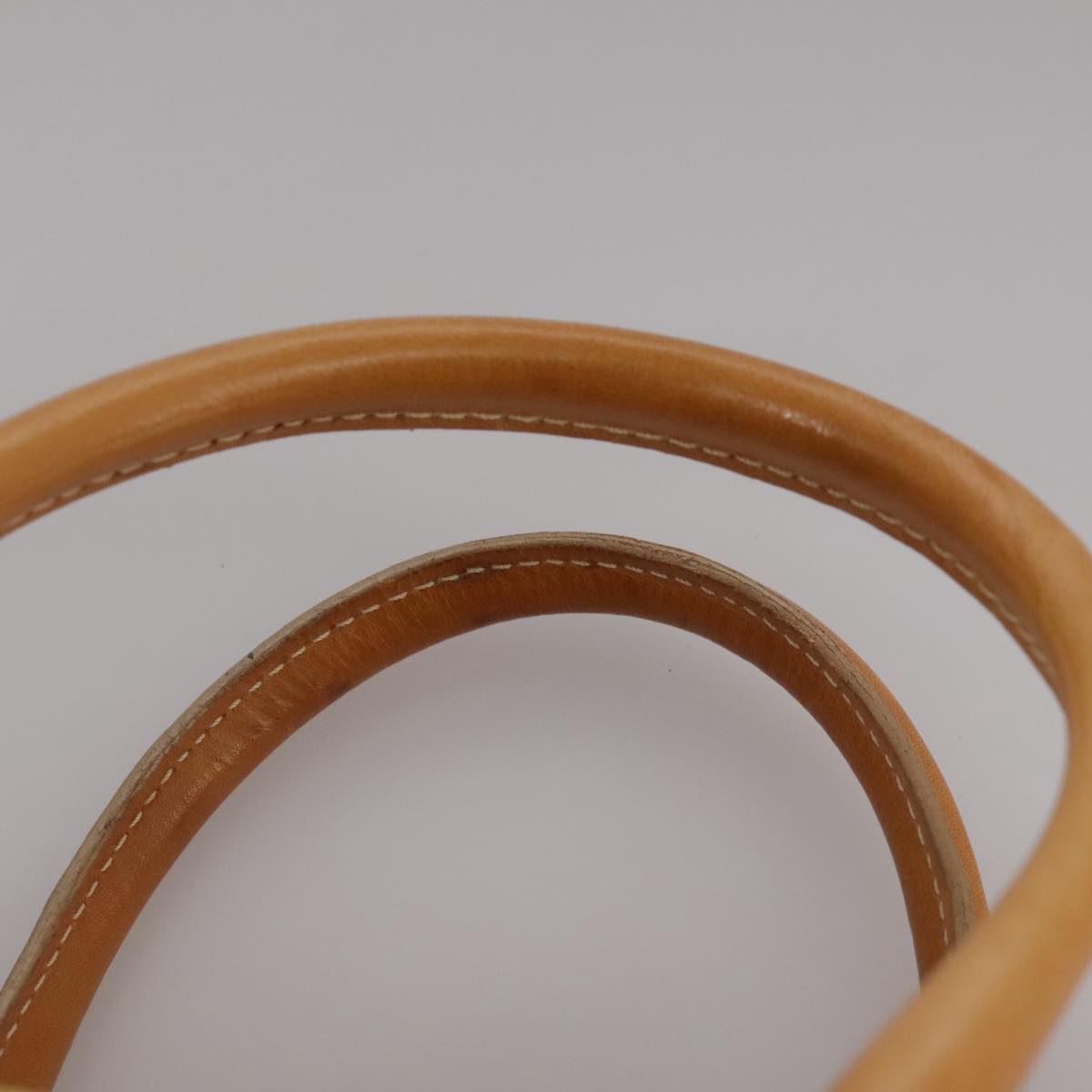 CELINE C Macadam Canvas Hand Bag Suede Leather Yellow Gold Auth 111108