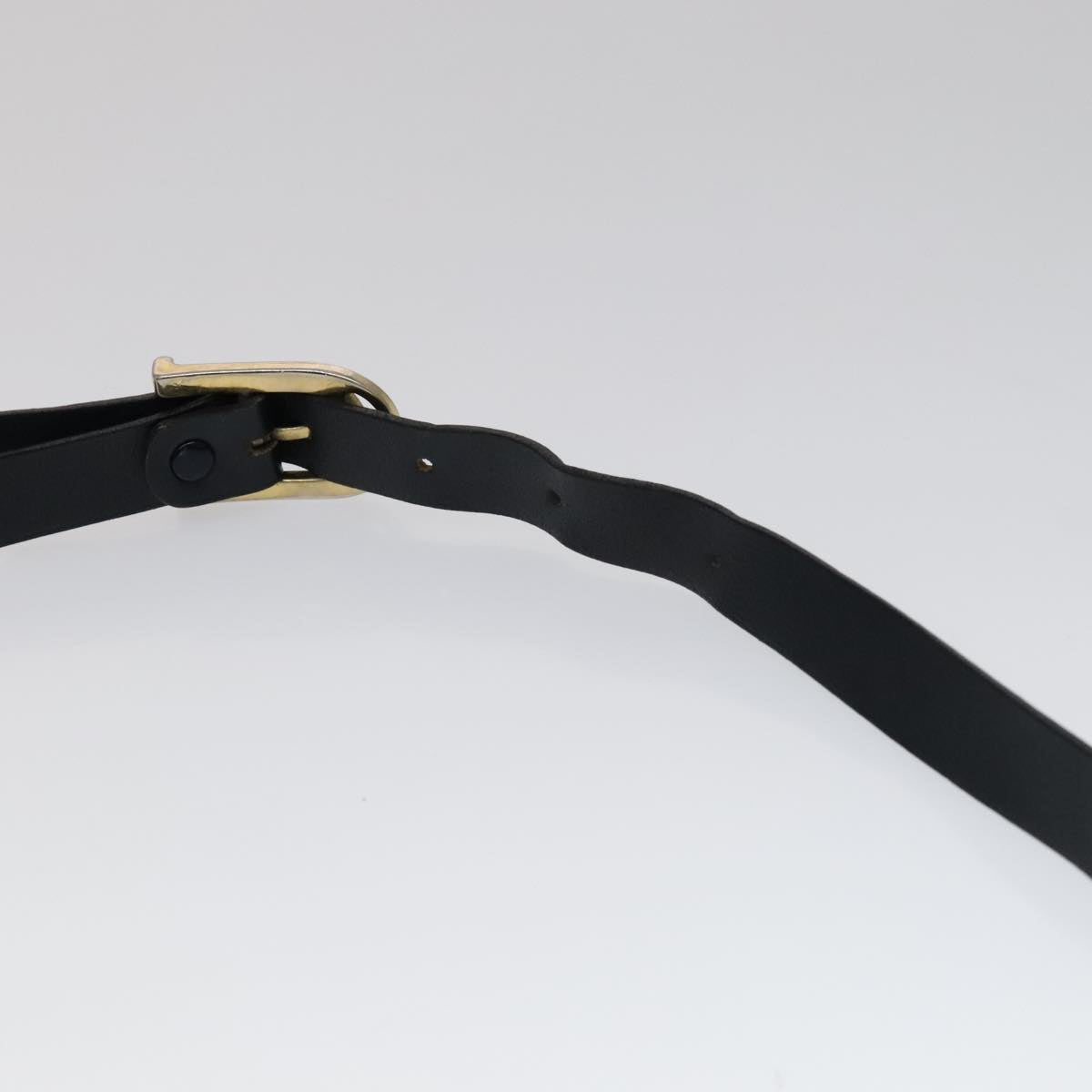 CELINE C Sulky Shoulder Bag Canvas Navy Gold Auth 111109