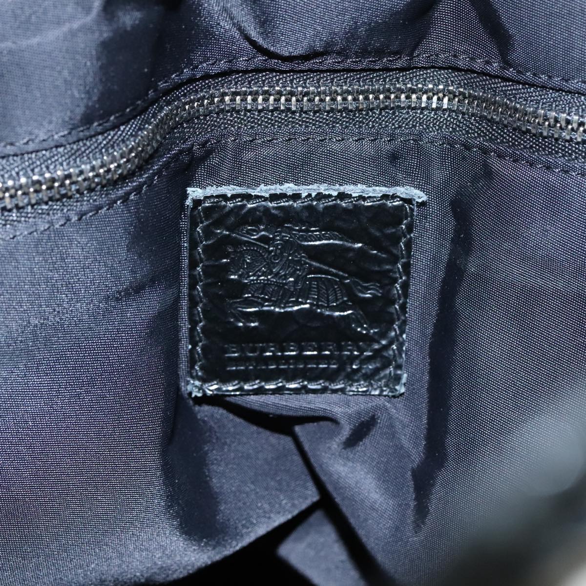 BURBERRY Nova Check Tote Bag PVC Enamel Gray Black Auth 111120