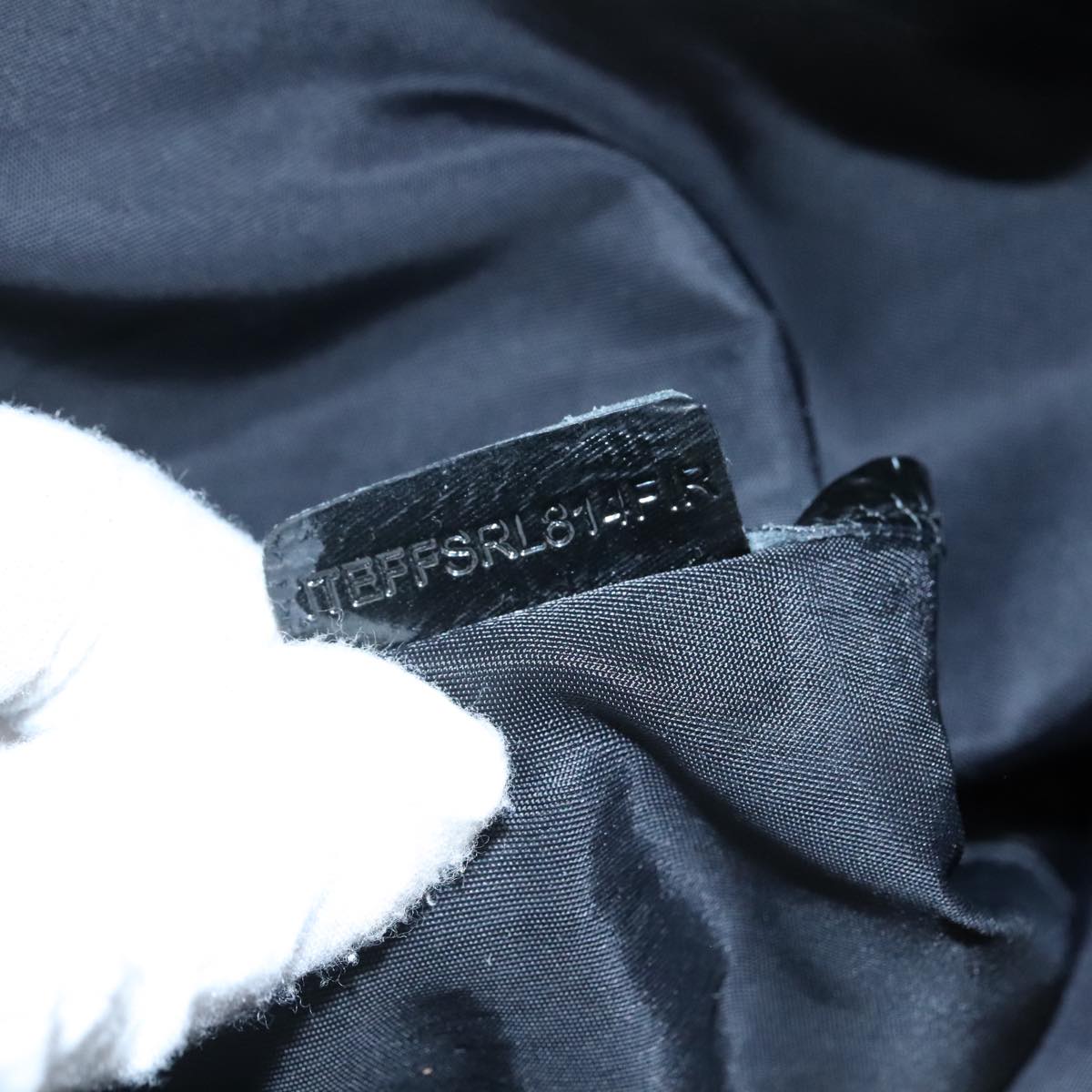 BURBERRY Nova Check Tote Bag PVC Enamel Gray Black Auth 111120