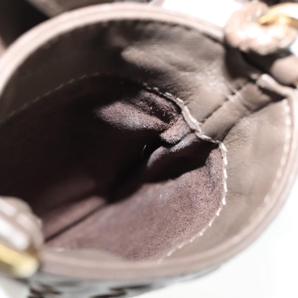 BOTTEGA VENETA INTRECCIATO Pouch Leather Brown Auth 111181