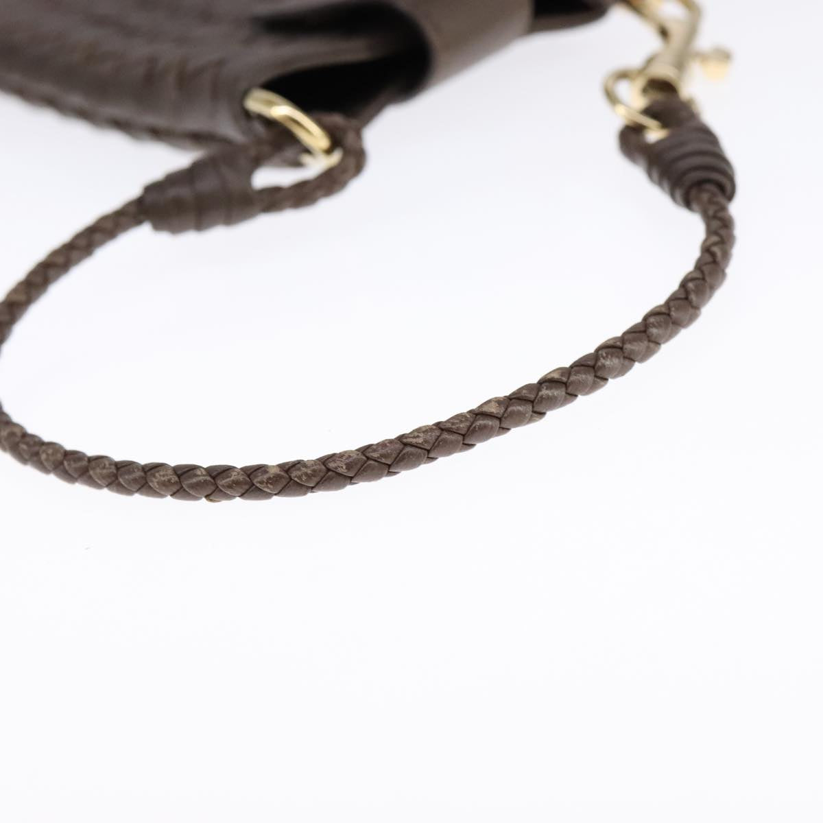 BOTTEGA VENETA INTRECCIATO Pouch Leather Brown Auth 111181