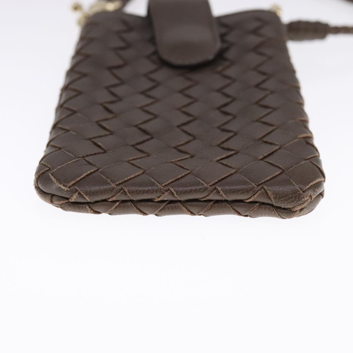 BOTTEGA VENETA INTRECCIATO Pouch Leather Brown Auth 111181