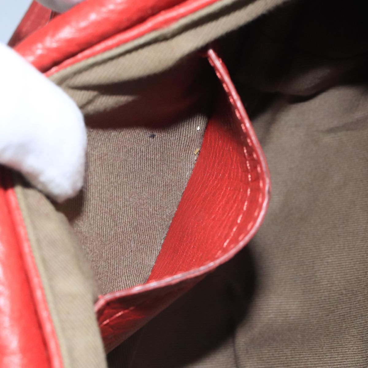 Chloe Mercy Shoulder Bag Leather Red Gold Auth 111189