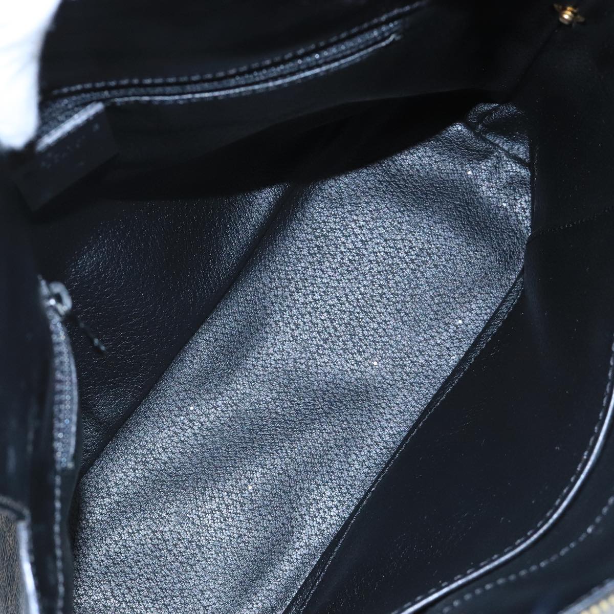 CELINE Macadam Canvas Hand Bag PVC Black Auth 111195