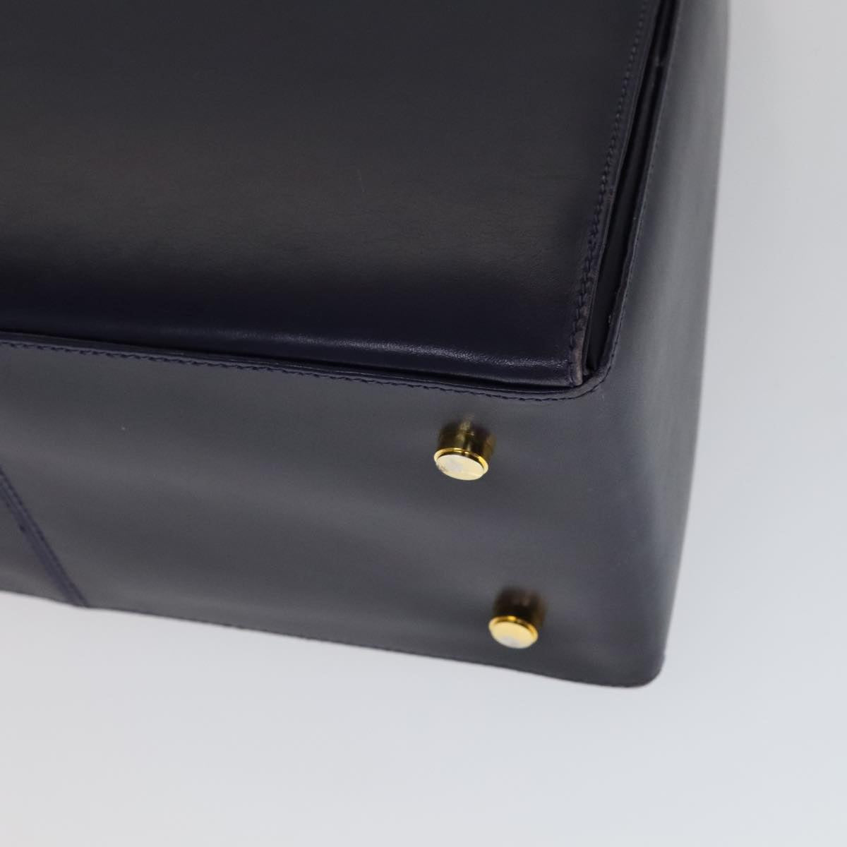 Salvatore Ferragamo Gancini Hand Bag Leather 2way Purple Gold Auth 111198