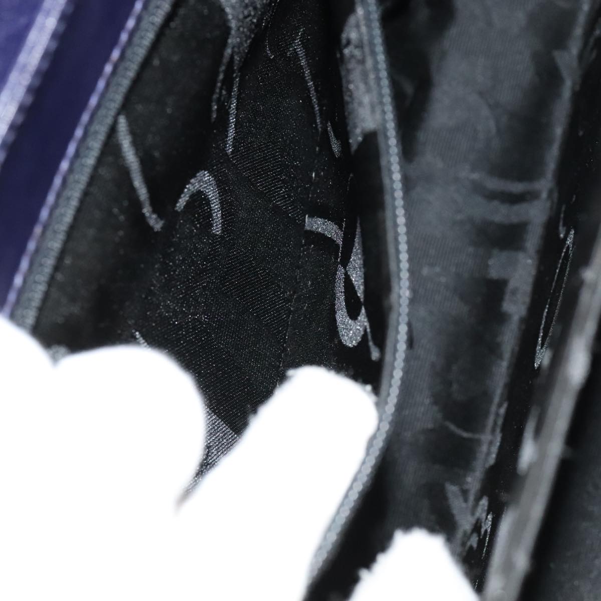 Salvatore Ferragamo Gancini Hand Bag Leather 2way Purple Gold Auth 111198