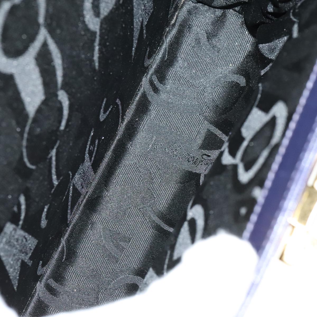 Salvatore Ferragamo Gancini Hand Bag Leather 2way Purple Gold Auth 111198