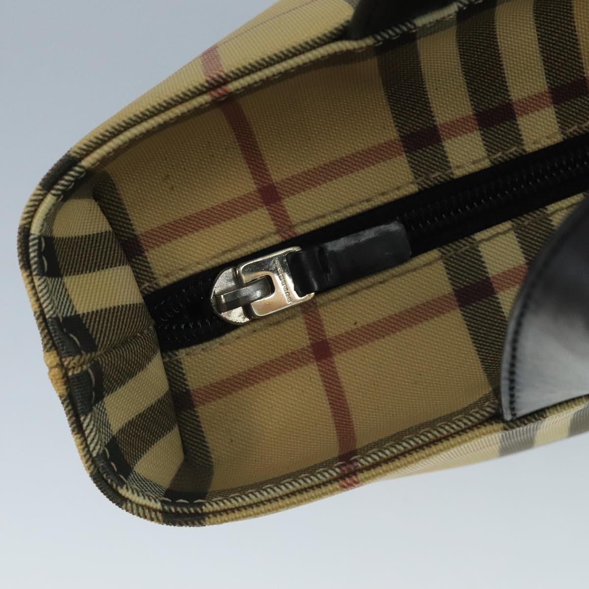 BURBERRY Nova Check Hand Bag PVC Beige Auth 111203