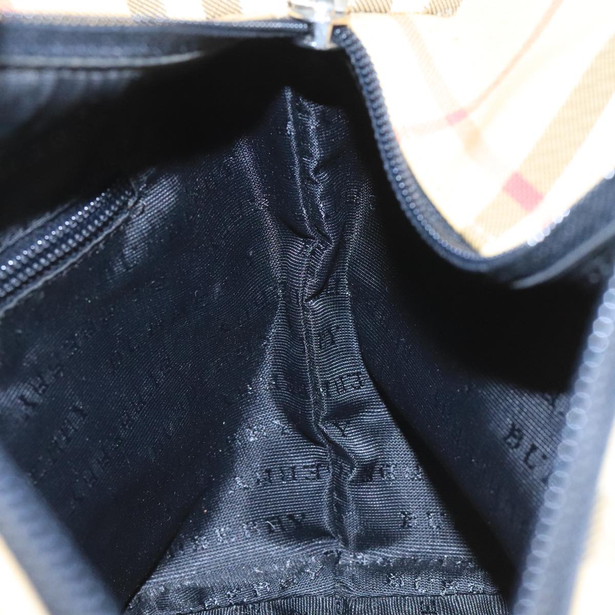 BURBERRY Nova Check Hand Bag PVC Beige Auth 111203