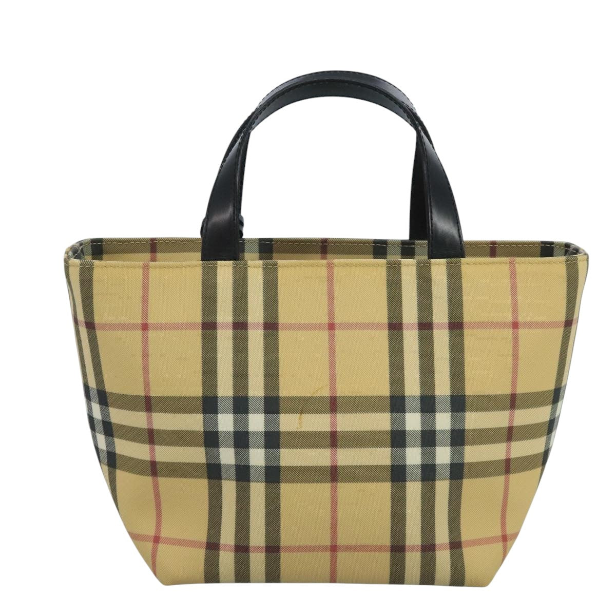 BURBERRY Nova Check Hand Bag PVC Beige Auth 111203